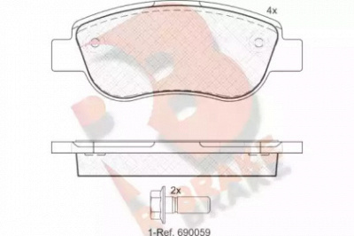 R BRAKE rb1883 -  Комплект тормозных колодок, дисковый тормоз